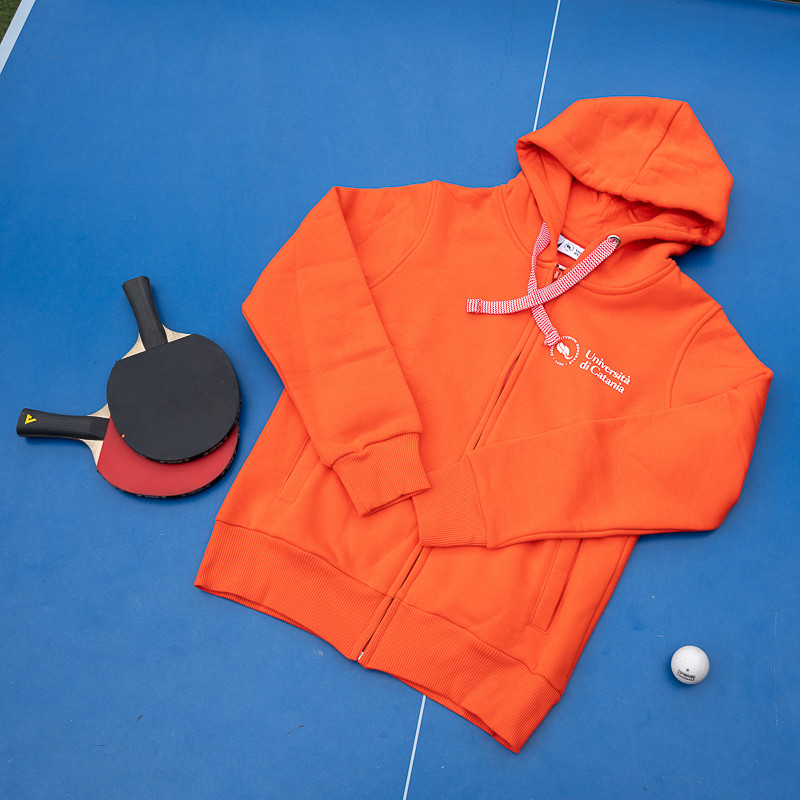Felpa Zip Uomo colore arancio